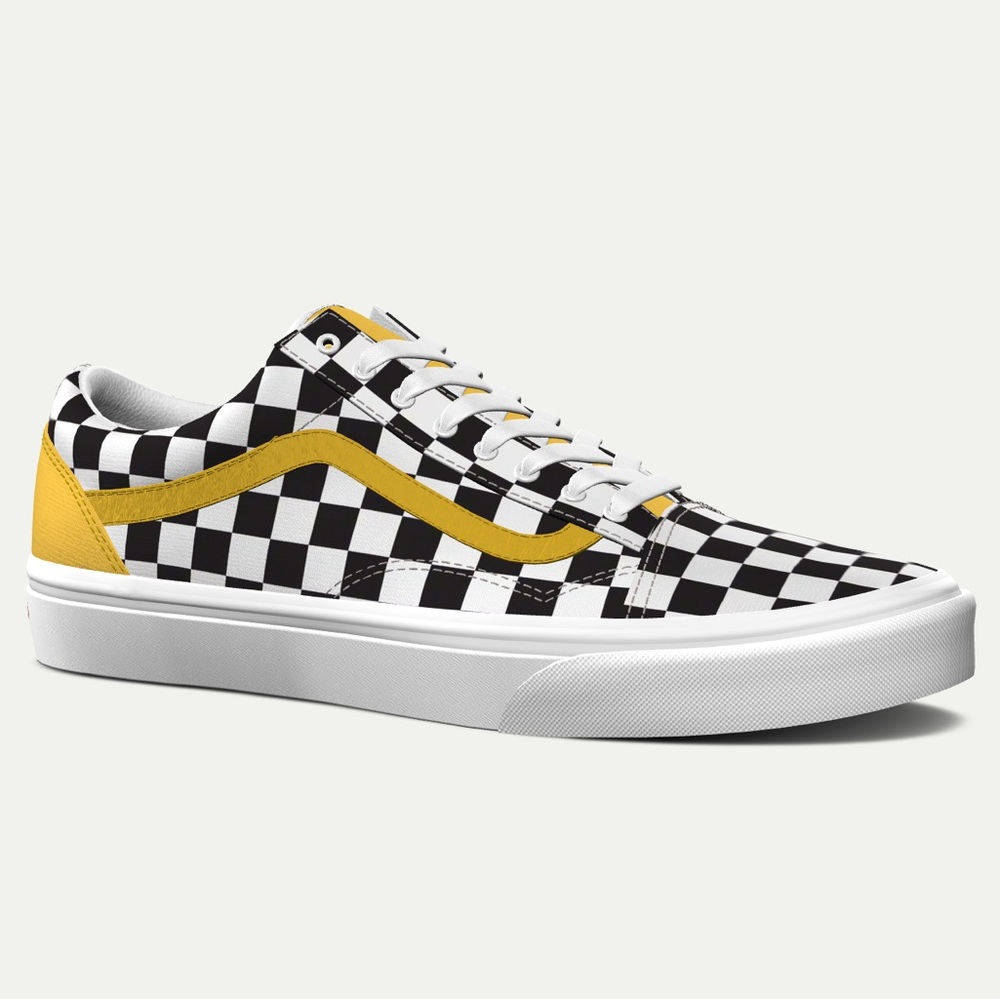 VANS | Custom made Old Skool Yellow & Checkered Shoe